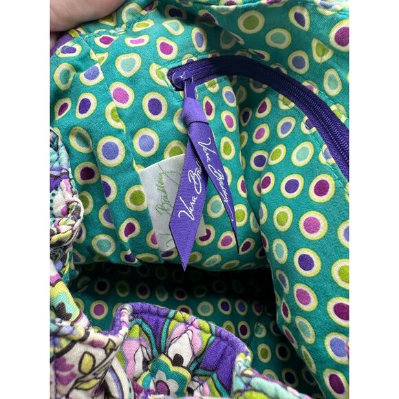 Vera Bradley Purple Paisley Convertible Backpack Purse With Adjustable Straps Zi - Picture 8 of 9
